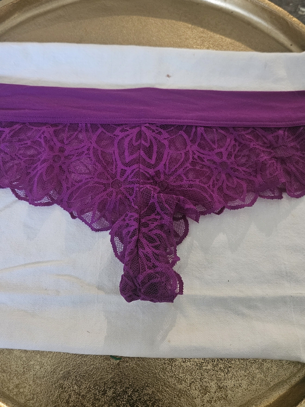 PINK Victoria's Secret Lace Bikini Panty - Magenta